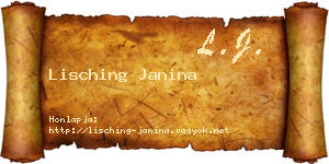 Lisching Janina névjegykártya